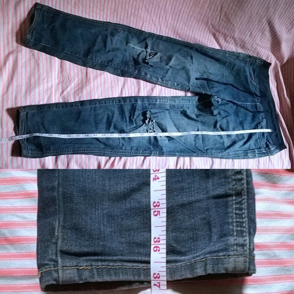Uniqlo Drawstring Distressed Mom Jeans